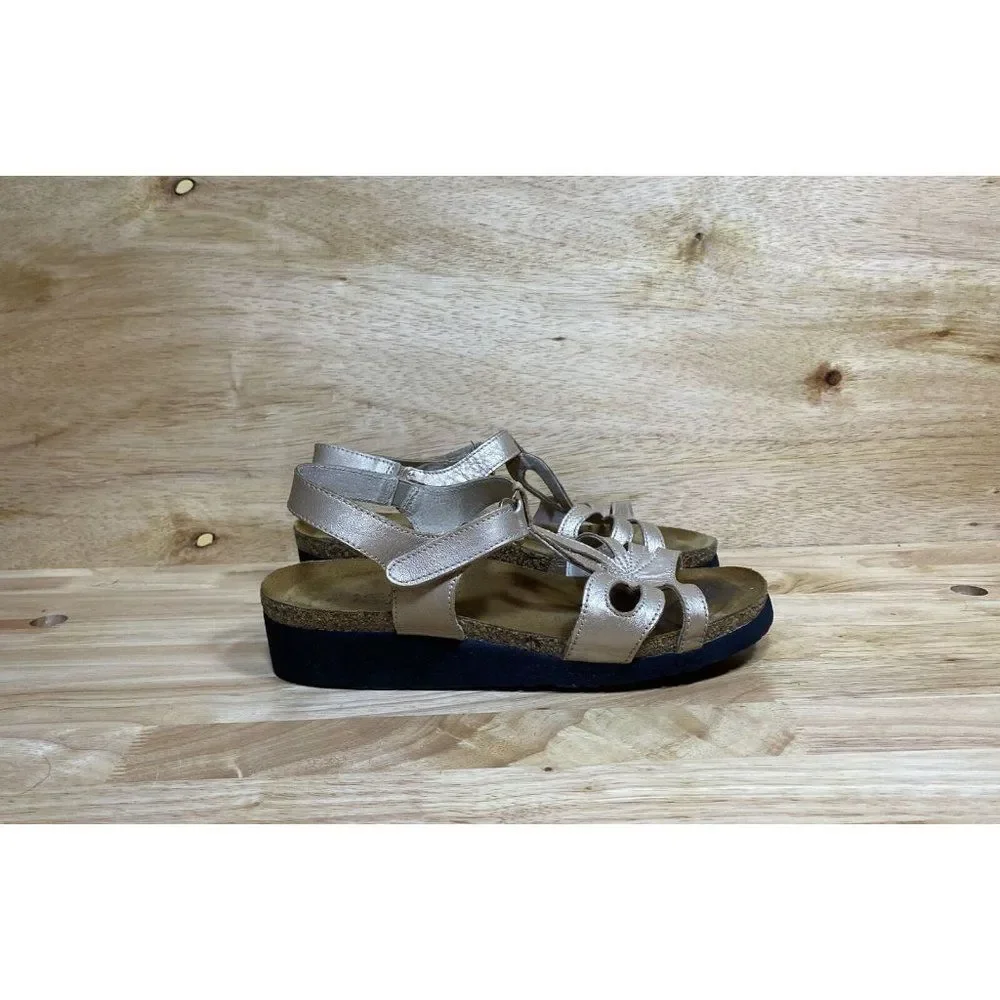 Naot Rachel Leather Metallic Ankle Strap Sandals Women's 6 EUR 37